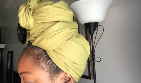The "Olive Solid" hair wrap