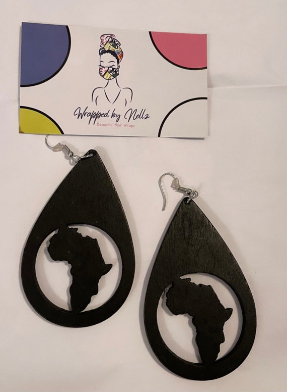 The "Wooden" Earrings (Black)
