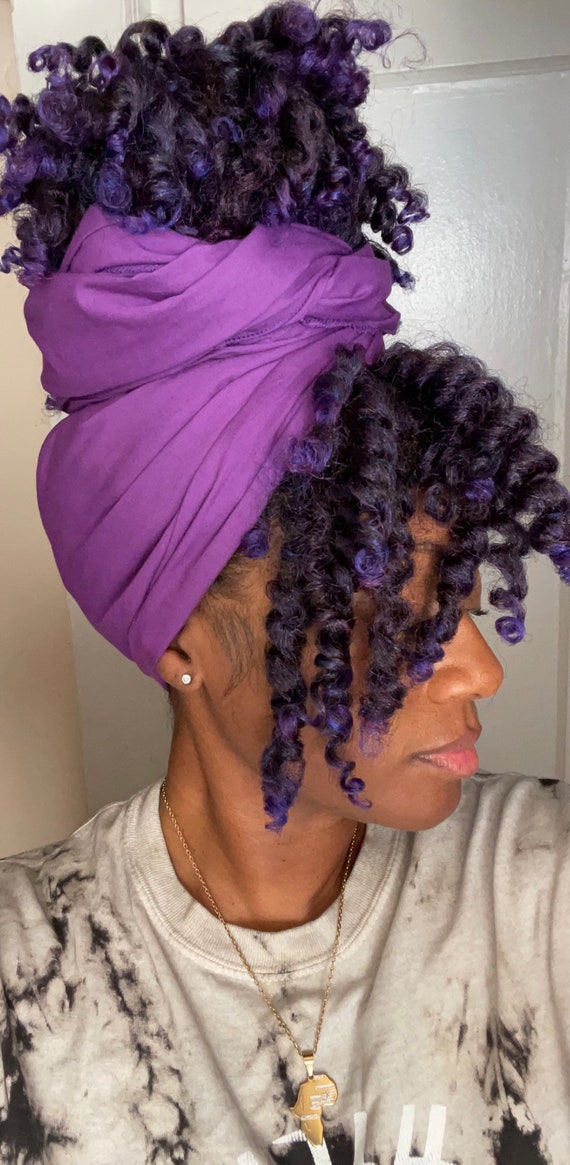 The "Dark Purple Solid" hair wrap