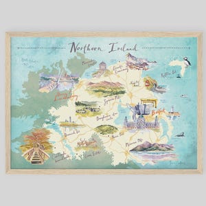 Northern Ireland Illustrated Map Fine Art Print