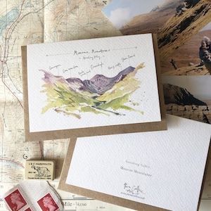 Mourne Mountain Greeting Card, Annalong Valley, County Down, Northern Ireland. A6, Watercolour, Illustration, Landscape, Card.