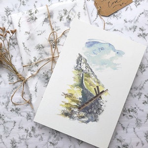 Mur de Mourne, impression d'art, impression illustrée de Mourne Mountains Co Down, aquarelle paysage, art irlandais, Slieve Bearnagh, impression d'art mural de Mourne