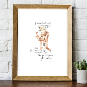 Fantastic Mr Fox Print with Quote, Wes Anderson inspired, Roald Dahld quote. Art Print. Home Decor