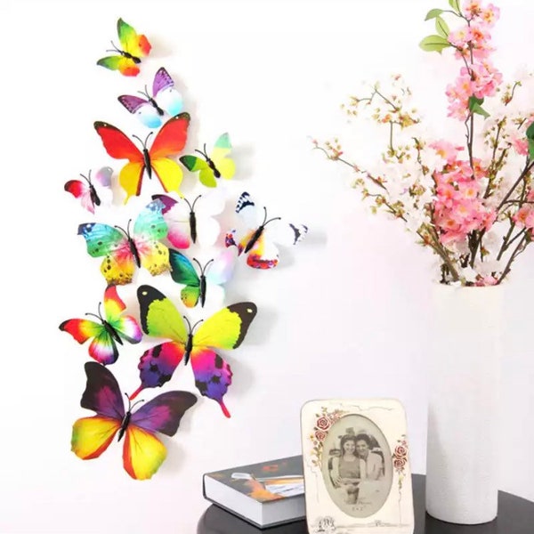 Stickers, Papillon, Mural, Couleur multicolore