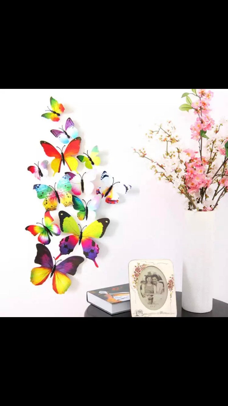 stickers, Papillon, Mural, Couleur Multicolore