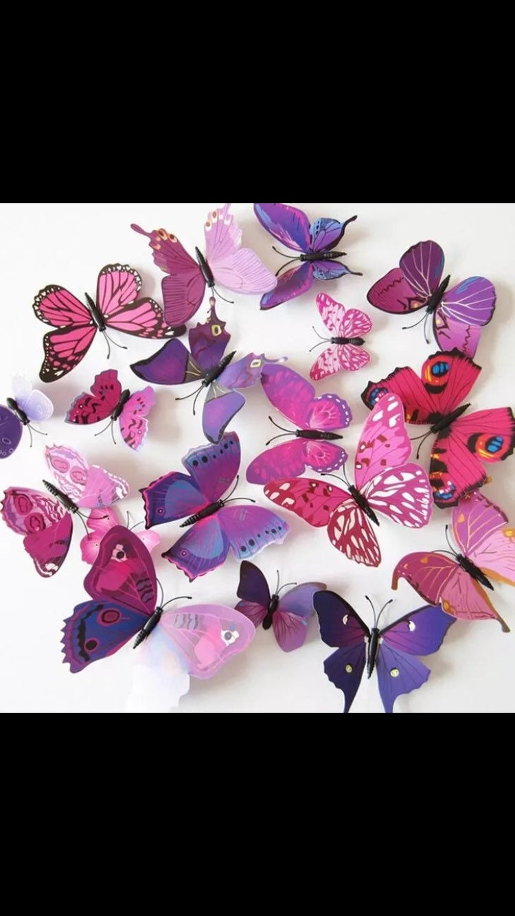 stickers Papillon Mural Violet