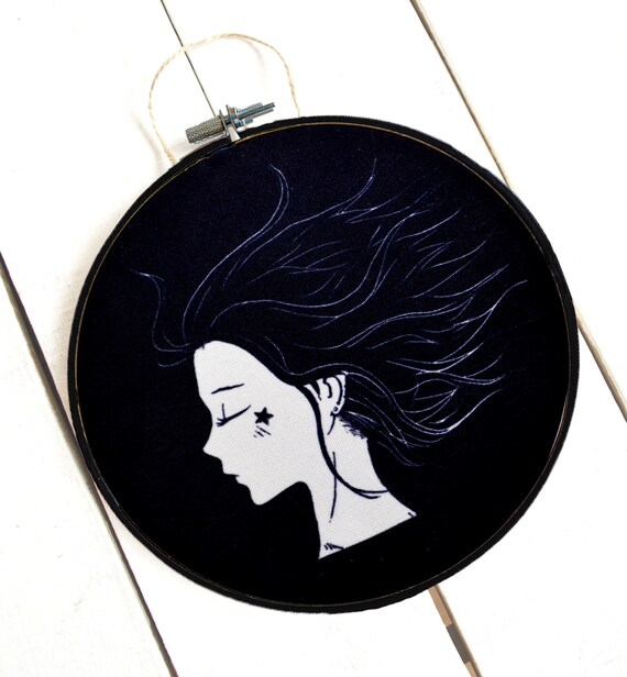 Aesthetic Room Decor Framed Wall Art Black And White Drawings Tumblr Wall Hoop Art Monochrome Print Lounge Decor