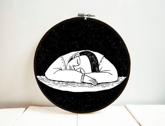 Bedroom Decor For Teen Girl Tumblr Room Decor Aesthetic Night Sky Print Monochrome Nursery Decor Hoop Art