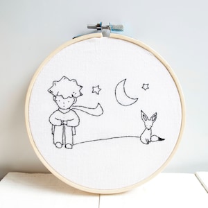 Little prince wall decor embroidery hoop art nursery wall decorations baby room decor cute embroidery nursery baby decor bedroom embroidered