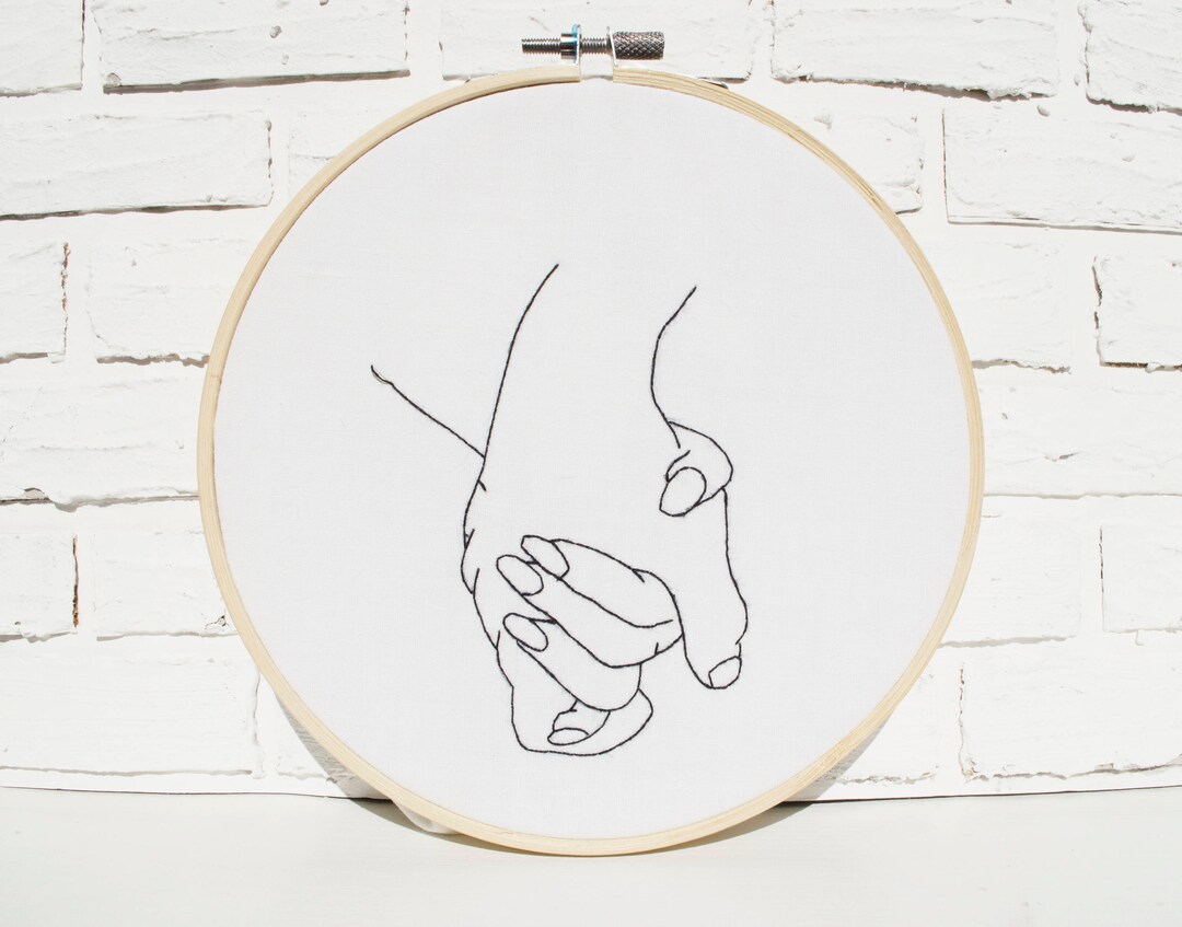Art mural à la main broderie hoop amour Saint Valentin à la - Etsy France