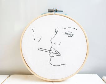 Embroidery hoop art Tumblr wall decor room Tumblr Aesthetic adult humor embroidery Inappropriate Gifts apartment decor embroidered home art