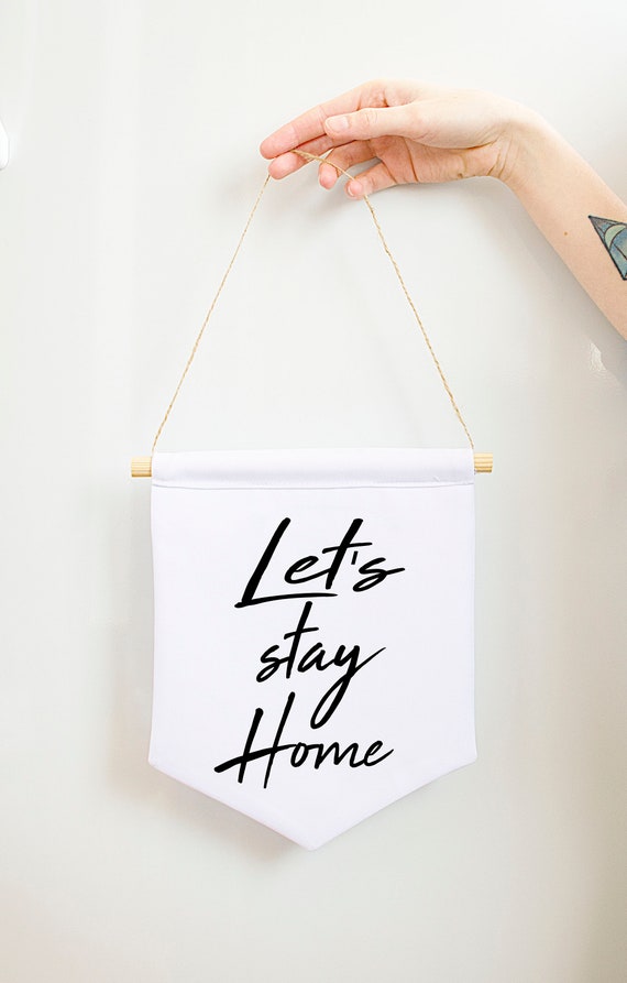 Lets stay at home New homeowner gift Canvas banner Master | Etsy