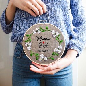 Personalized Wedding Embroidery Hoop Art Custom Couple Names Wedding ...