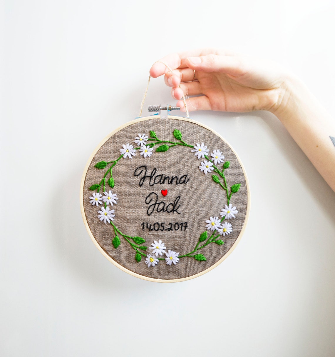 Personalized wedding embroidery hoop art Custom couple names Etsy