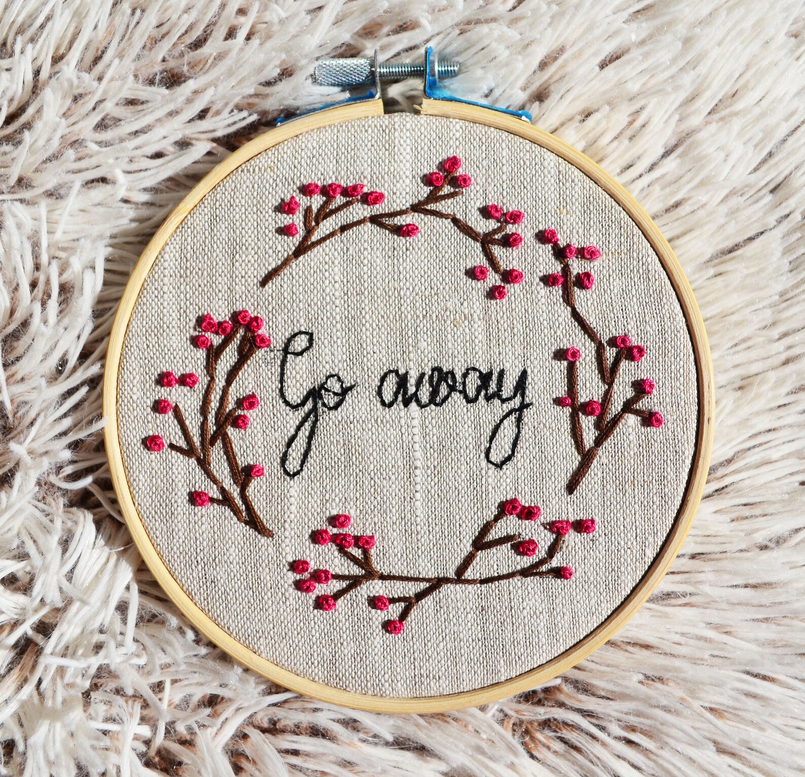 Floral Embroidery Hoop Art Hand Embroidered Flower Tumblr Etsy
