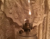 Victorian Miller Glass Oil Lamp Ornate Design Frosted Diamond Font