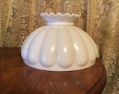 Fenton Milk Glass Shade Melon Antique Parlor or Hanging Lamps