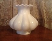 Fenton Milk Glass Chimney Lamp Shade Melon Pattern Ruffled Top Oil or Electric Lamps