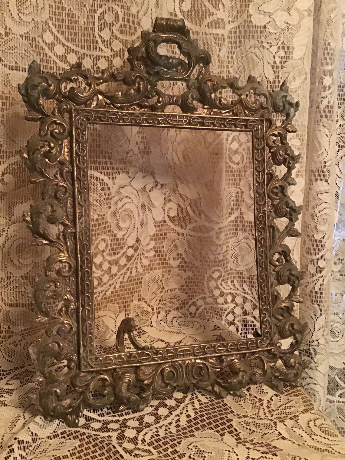 Antique Brass Frame Large Art Deco Circa Etsy