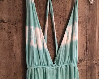 Tie Dye Halter Top Hippie Boho Womens Large Summer Beach Shirt