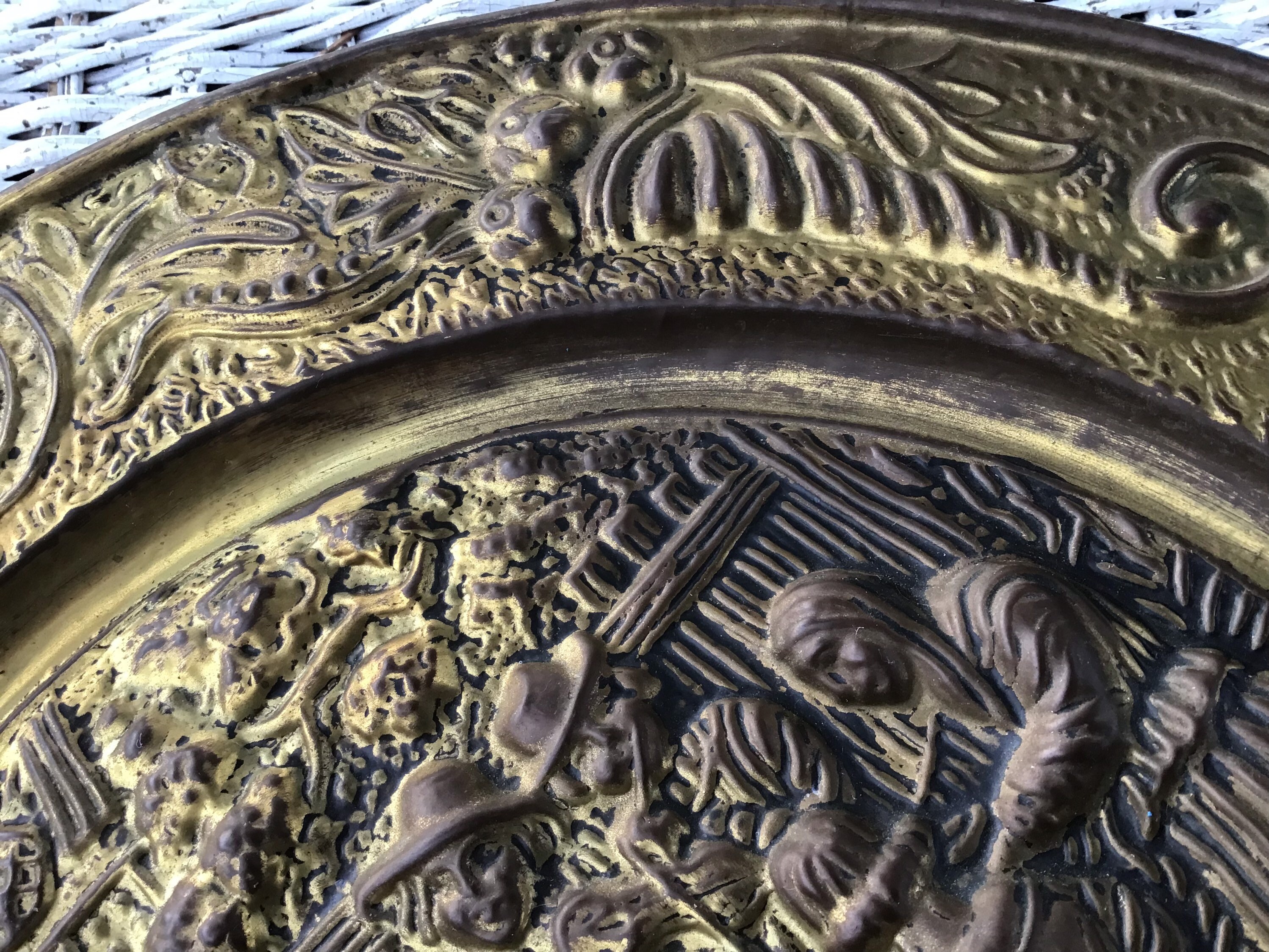 Antique Copper Plate Embossed English Tavern Scene Wall Etsy