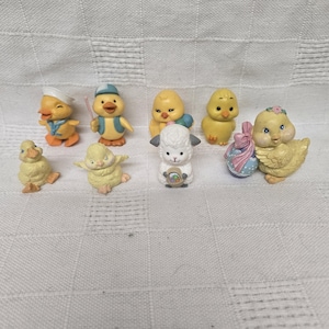 Easter Chicks-Ducks & Lamb Russ Mini Figurines