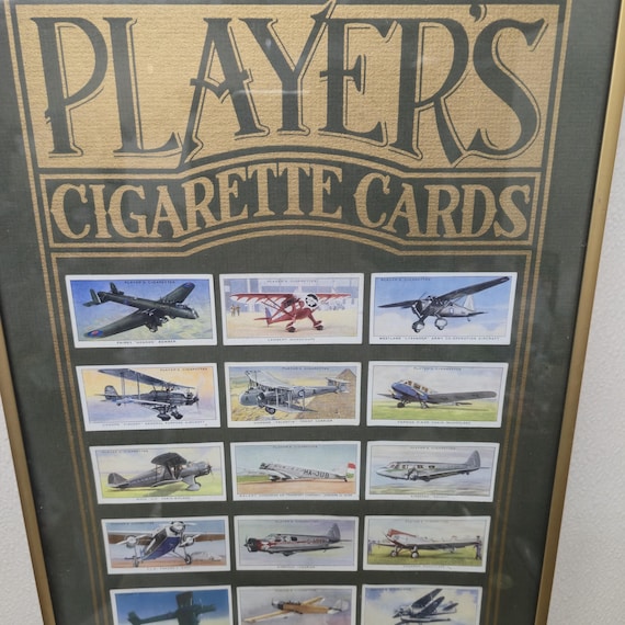 Rare Players Cigarette Cards Vintage Airplanes Framed Wall Hanging OOAK