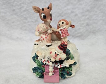 Enesco Rudolph Misfit Toys Music Box Figurine  Rare! AS IS Not Working