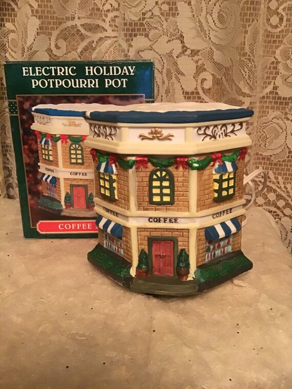 Potpourri Pot Christmas Village Coffee Shop Electric Pot MIB Etsy