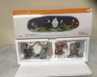 Dept 56 Trick or Treat Kids Halloween Snow Village MIB