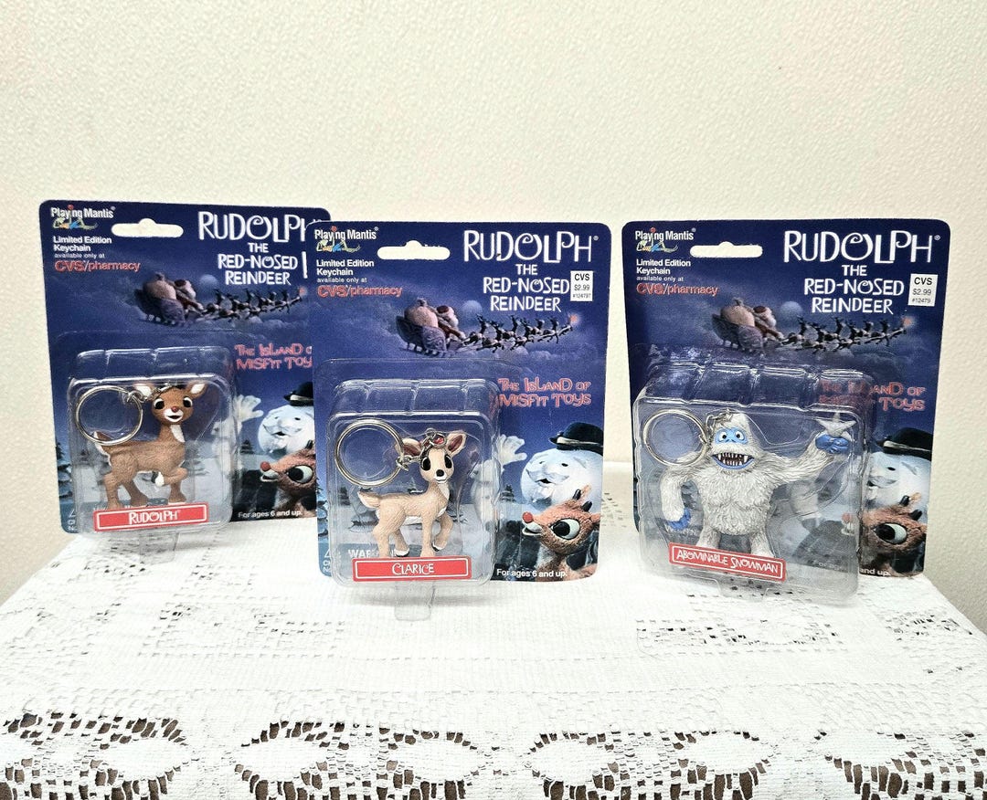 Rudolph Clarice & Bumble Clip on Keychains/ornaments 1999 Playing ...