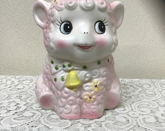 Pink Lamb Planter CMC Japan Adorable 50's Easter Decor