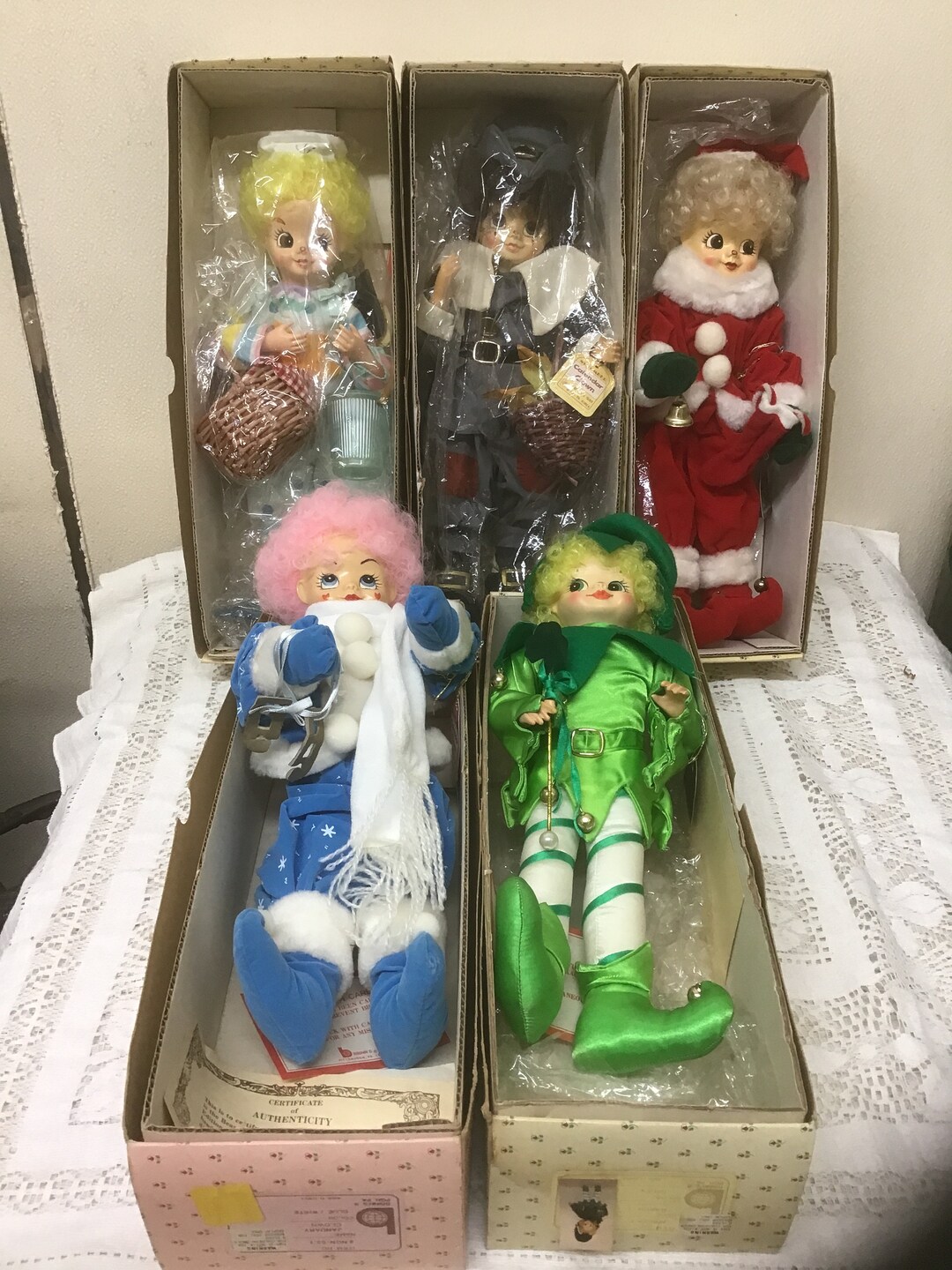 Calendar Clown Dolls 1986 Brinns NOS Adorable Holiday Dolls MIB Choice Calendar Clown Dolls 1986 Brinns NOS Adorable Holiday Dolls MIB Choice