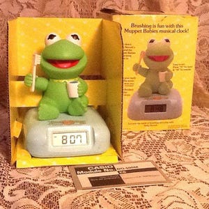 Casio Baby Kermit Musical Timer Clock 1988 Jim Henson's Muppet Babies MIB Super Rare