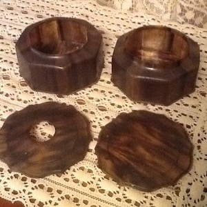 Celluloid Vanity Jars Powder & Hair Receiver Art Deco