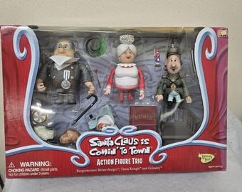 Santa Claus is Comin to Town Action Figure Trio Playing Mantis MIB 2004