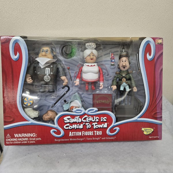 Santa Claus is Comin to Town Action Figure Trio Playing Mantis MIB 2004