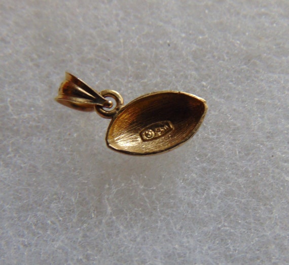 Football Charm 14k Yellow Gold Small Necklace or … - image 4