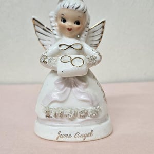 Napco June Angel Figurine Pink Girl Bride 1950&#39;s Home Decor