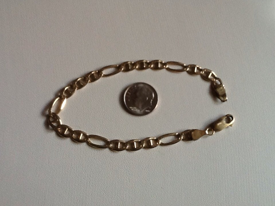 Gucci Figaro Link Bracelet 14k Yellow Gold 9.2 Grams Chunky Unisex