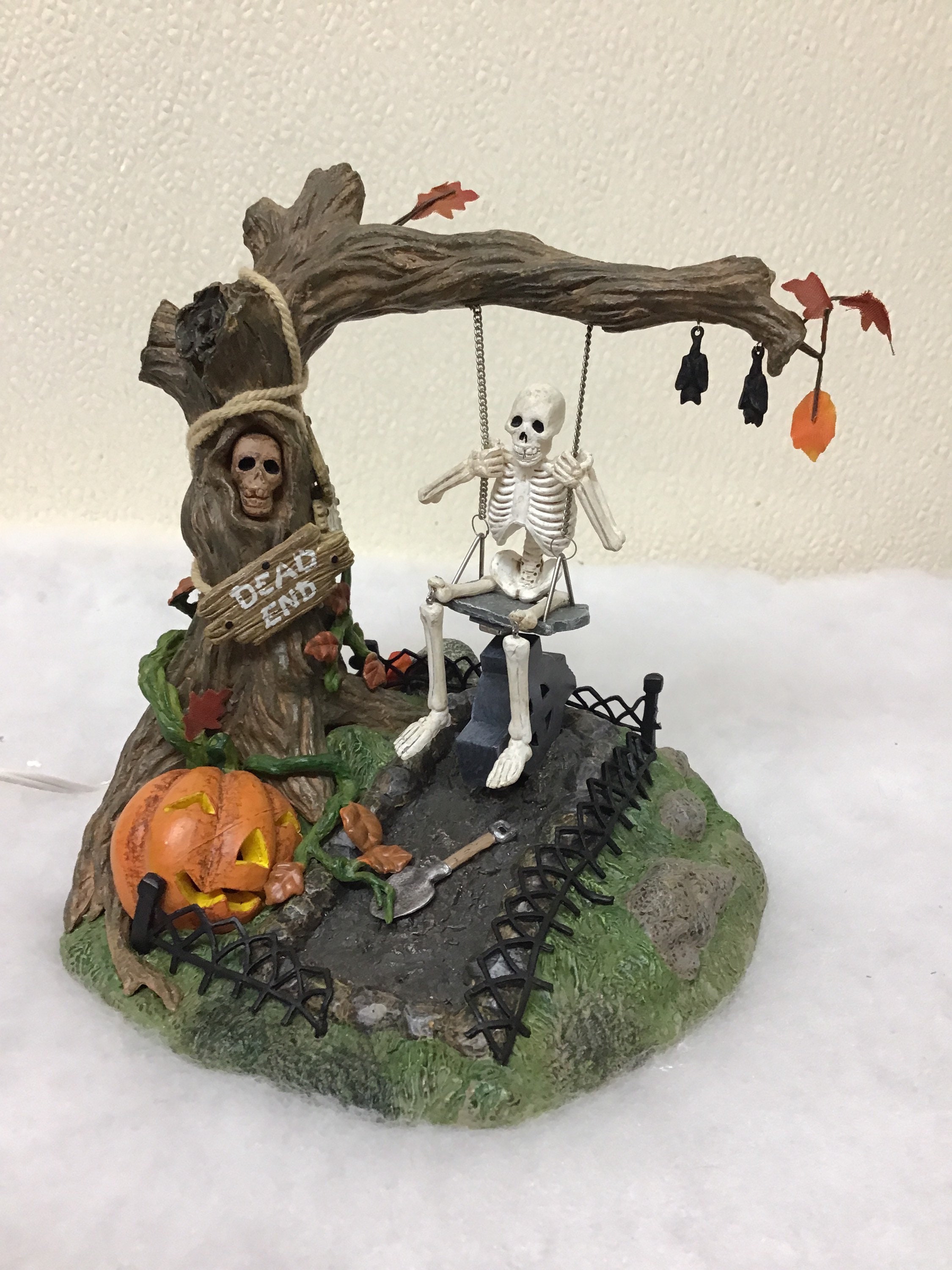 Dept 56 Swinging Skeleton Animated Lighted Halloween Village