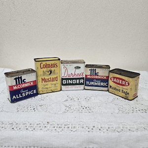Spice Tins Vintage Country Kitchen Farmhouse Decor