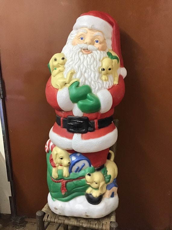 Blow Mold Santa Light 42 Vintage Outdoor Christmas Etsy