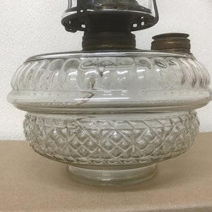 Miller Kerosene Oil Lamp EAPG Dot Top Chimney Shade 1800&#39;s Farmhouse Decor