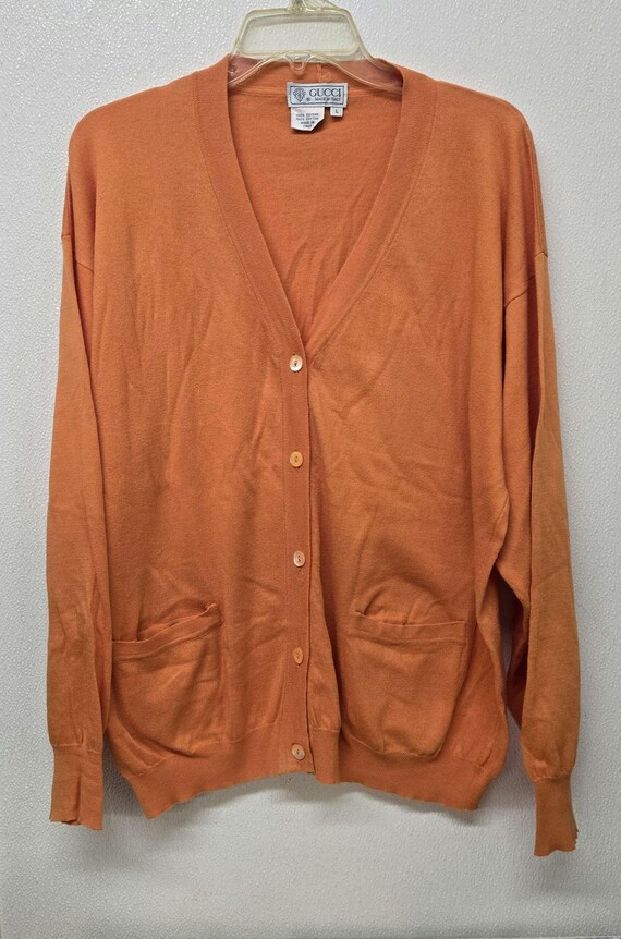 Gucci Cardigan Sweater Orange Women's Large View 2