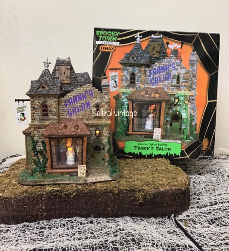 Lemax Frank's Salon Musical Lighted Halloween Spooky Town Village