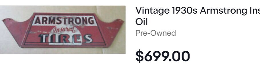 ケ*ン様 ARMSTRONG TIRES アンティークサイン VINTAGE ARMSTRONG RHINO Tires Porcelain Sign Car Oil Gas