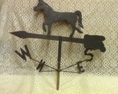 Weathervane Horse Wrought Iron Folk Art Unique Primitive Barn Farmhouse Decor
