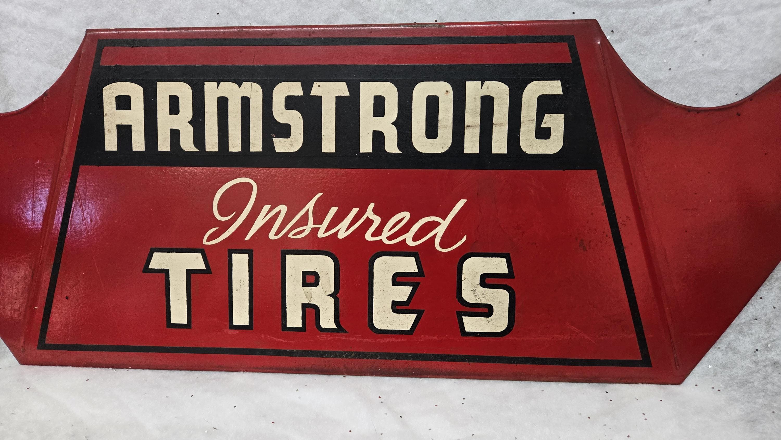 ケ*ン様 ARMSTRONG TIRES アンティークサイン Armstrong Tire Sign Authentic Antique Display Sign Garage