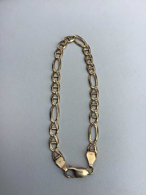 Gucci Figaro Link Bracelet 14k Yellow Gold 9.2 Grams Chunky Unisex
